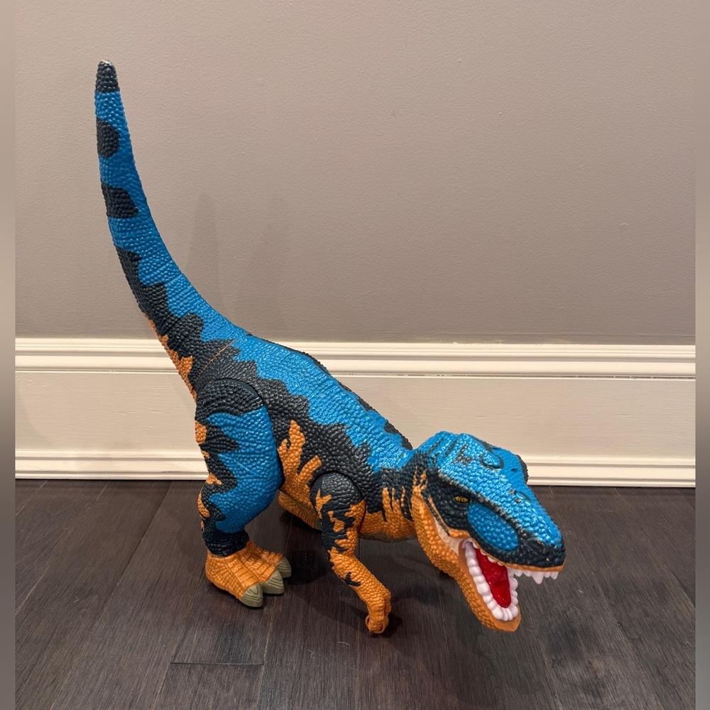 Temi Large 20in Blue T Rex Electronic Dinosaur Action Figure- SOUNDS LIGHTS